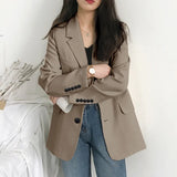 Zingj Suit Jacket Female 2024 Spring And Autumn New Korean Version Loose Students Long Jacket Casual Small Suit