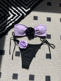 2024 Color Rose Brae With Drawstring Strap Split Swimsuit