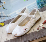 Zingj Shoes Xianhe Embroidered Cloth Shoes Ancient Costume Retro Beef Tendon Bottom Low Heel Dance Shoes Women's Single
