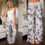 Spring Autumn Loose Beach Women's Pants Fashion Floral Print Drawstring Wide Leg Ladies Long Pants Sweatpants Plus