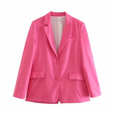 New Casual Pink Women Blazer Jacket Mini Skirt 2 Pieses Single Breasted Bodycon Temperament Spring Summer Pleated