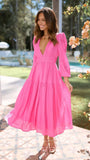 Zingj Autumn And Winter V Collar Waist Show Thin Pleated Long Sleeve Small Fresh Dress Female