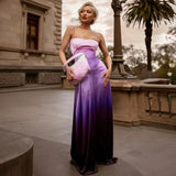 Purple Gradient Spaghetti Strap Maxi Dress- Outfit