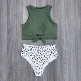 New Sexy High Waist Bikini Swimwear Women Swimsuit Push Up Biquini Bathing Suit High Neck Bikinis Women Summer Beach
