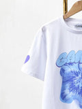 vintage chic smiley print T-shirt women 2022 summer short sleeve round neck cotton cozy tees casual tops female