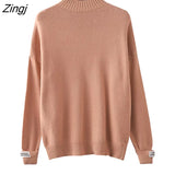 Knitted Warm Sweater Female For Autumn winter 2021 Ladies Long Sleeve Women Turtleneck Tricot Pullover Blue