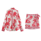 Summer Flower Printed Shirt 5029154 Skirt