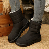 Warm Large Size Lady Snow Boots Women Magic Stick Waterproof High-Top Shoes