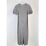 Folds 2025 New High-Grade Solid-Colored Round Collar Folded Dress Loose Fashion Comfortable Casual