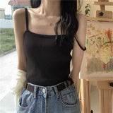 Women Summer Thin Plaid Vintage Irregular Bellyband Cropped Basic Tops Slim Sexy All-match Cool Stretchy Casual