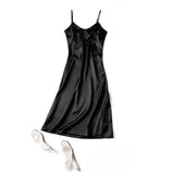 2021 Women Satin Dress Party Luxury Shiny Sundress Sexy Imitation Silk Fashion Ladies