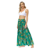 New Boho Print High Waist Belted Beachwear Loose Pants Summer Vacation Women Clothing Beach Wear Swim Suit Cover Up