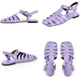 Onlymaker Brand Women's Flat Sandals Summer Casual Soft Genuine Leather Summer Roman Female Big Size Fashion