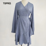 2021 New Women Dresses Polka Dot Mini Dress V Neck Sexy Party Boho Style Beach Dress Fashion