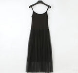 Women Summer Spaghetti Mesh Dress Sleeveless Comfy Modal Princess Dress Sundress for