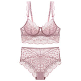 Top French Bra Set Lingerie Push Up Brassiere Ultra-thin Lace Underwear Set Sexy Transparent Panties For Women