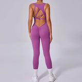 Zingj Jumpsuit Women's Integrated Yoga Sleeveless Fitness Suit Running Sportswear Stretch Tight-Outfit