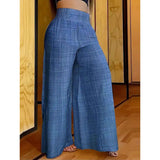 Solid Color High Waist Slimming Wide