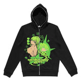 Zip up Hoodies Women Y2k Printing Clothes Teens Vintage Anime Hoodie New Oversize Letter Embroidery Sweatshirts