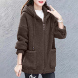 Winter Oversized Sweatshirt Women Solid Color Hoodie Top Female Casual Pocket Full Sleeve Pullover Hoodies