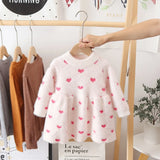 Winter Imitation Mink Fleece Sweater Princess Dress Baby Knit Sweater Baby Winter Foreign Style Hedging