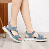 2021 New Women Sandals Platform leather Ladies Sandals Comfortable Flat Sandals Open Toe Beach Shoes Woman