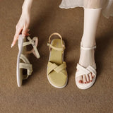 Zi Yan- -2025 Summer New Soft Bottom Simple Sandals Women Not Tired Feet Small Fragrant Wind Comfortable One Word With