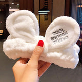 Face Hair Holder Hairbands Soft Warm Coral Fleece Bow Animal Ears Headband For Women Girls Turban Fashion Hair