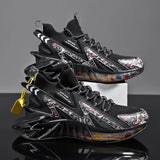 Sneakers New Arrival Men's Blade Running Shoes Graffiti Sports Shoes Outdoor Training White Jogging Shoes Trendy Men