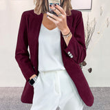 Zingj And Winter New Corduroy Cardigan Temperament Slim Solid Color Leisure Professional Small Suit Jacket-Outfit