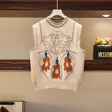 size women's 2021 spring and autumn new fashion shirt knitted sweater vest vest