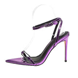 French High Heel Sandals Women Hot High Heel Elegant Charming Purple Fashion