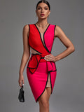 Dress 2022 New Women's Pink Bodycon Dress Elegant Sexy Mesh Insert Evening Club Party Dress High Quality
