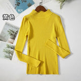 New-coming Autumn Winter Tops Basic Turtleneck Pullovers Sweaters Primer Long Sleeve Short Korean Slim-fit tight