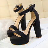 Zingj Thick Heel Super Skinny High Heels Sexy Nightclub Women's Shoes Waterproof Table Open Toe