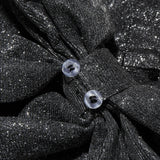 Black Glitter Removable Bow Tube Mini Dress- Outfit