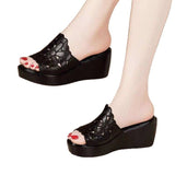 And Slippers Women 2025 Summer New Fashion Hollow Fish Mouth Cool Drag Thick Toe Slippery Slippers