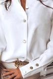 Women Shirts Tops 2023 Autumn Women's Fashion Long Sleeve Blouses Stand Collar Solid White Black Loose Cardigan Blusas