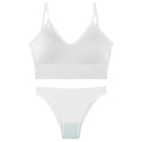 Women Seamless Bra Set Sexy Low Waist Panties Wire Free Bra Bralette Padded Lingerie Brassiere Soft Female Underwear