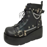 Rider Original Martin Boots Spice Girls Thick Bottom Round Head Cool Short Boots Buckle Buckle Tie Martin