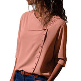 Blouse 2019 Fashion Long Sleeve Women Blouses and Tops Skew Collar Solid Office Shirt Casual Tops Blusas Chemise