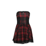 Summer 2024 New Sexy Hip Skirt Hit Color Waist Strap And Breast Dress