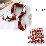 Square Silk Scarf Women Fashion Print Small Neck Scarfs Office Lady Hair Band Foulard Hand Kerchief Female Bandana