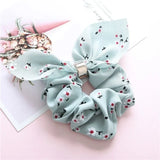 Vintage Striped Bow plaid Scrunchie For Girls Ponytail Holder Elastic Hair Bands ties Rubber Headwear Hair