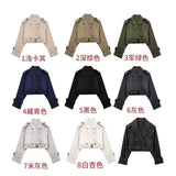 2025 Spring New Women's Clothing With Belted Long-Sleeved Casual Windwear
