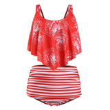 Sexy Tankini Swimwear Women Push Up Swimsuit High Waisted Bathing Suit Floral Biquini Two Piece Bikinis Beachwear Plus