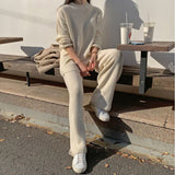 Women Sweater Two Piece Knitted Pants Sets Slim Tracksuit Spring Autumn Fashion Sweatshirts Sporting Suit