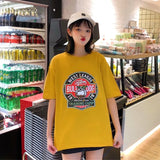 Women Harajuku Milk Printed Kawaii BF Couple Clothes Unisex Loose Long Summer Tee Top Womens Tshirt Korean Style