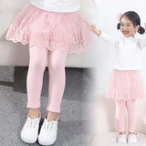 Cotton Baby Girls Leggings Lace Princess Skirt-pants Spring Autumn Children Slim Skirt Trousers for 2-6 Years Kids