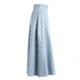Denim Patchwork Sequin Skirt For Women High Waist Casual A Line Skirts Female Fashion New Clothing 2022 Spring